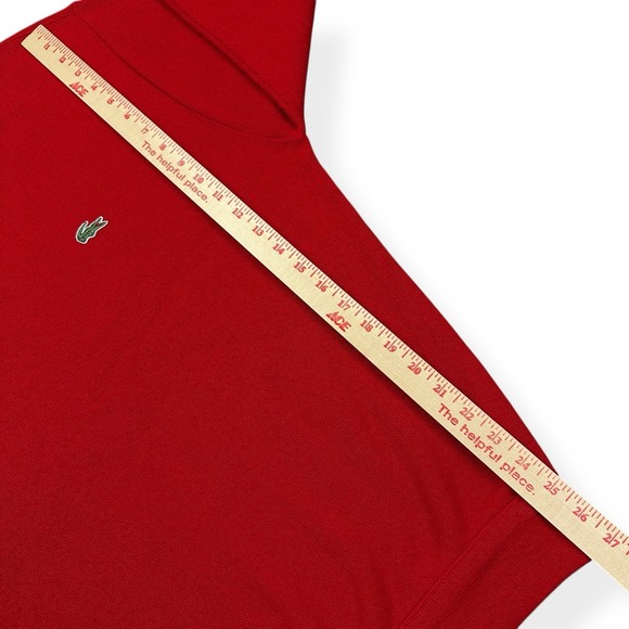 Vintage IZOD Lacoste Sweater Men's XL Red Grandpa V Neck Cotton Made in USA 80s - Picture 10 of 13